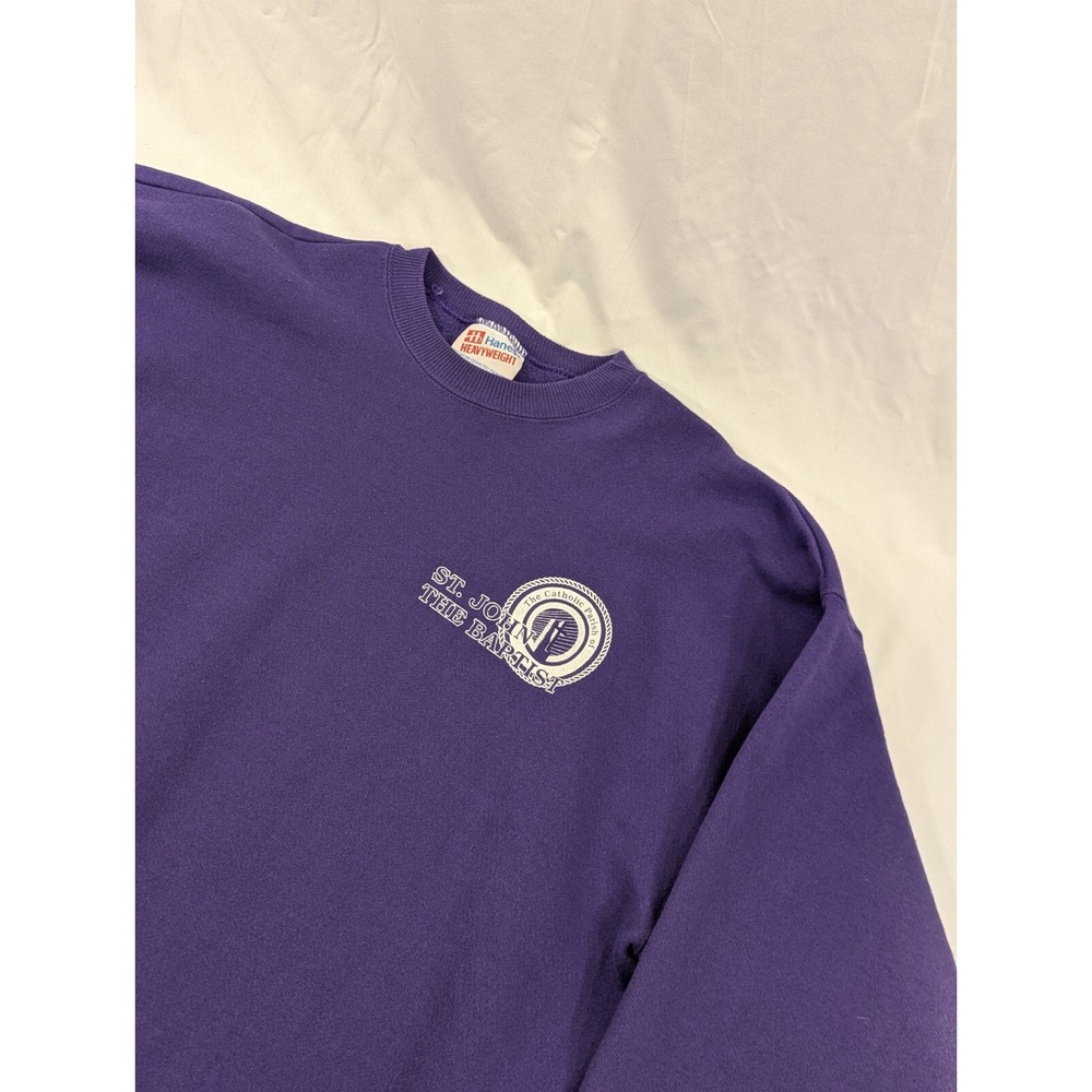 Vintage 80s St Johns University Purple Hanes Heavyweight Crewneck Sweatshirt XL